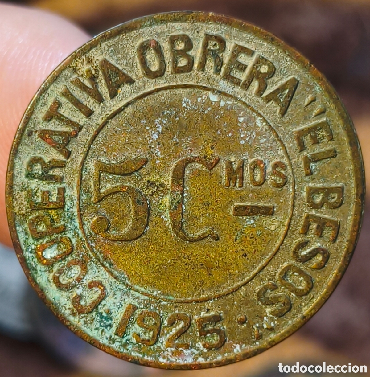 Monedas locales: AL831 - Cooperativa Obrera El Bes&oacute;s - Barcelona - 5 c&eacute;ntimos