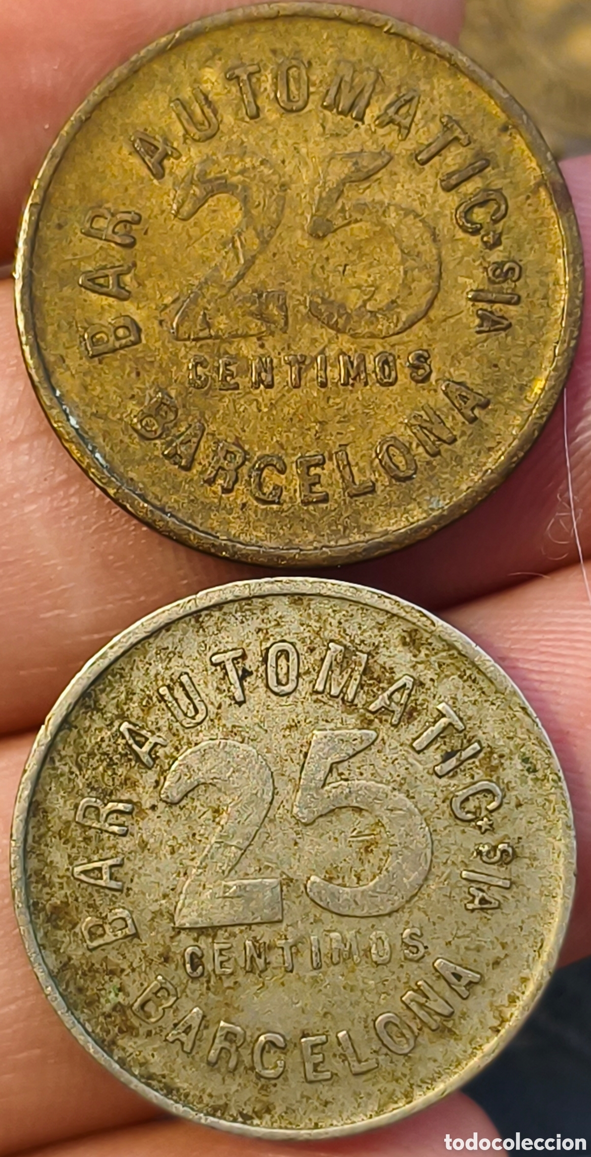 Monedas locales: AL978/979v - Bar Autom&agrave;tic - Barcelona - 10 c&eacute;ntimos - Foto 2