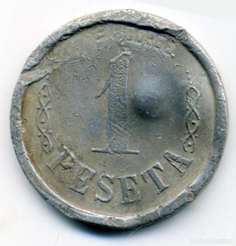 Monedas locales: XS- BARCELONA - MAISON DOR&Eacute;E 1 Pesseta GUERRA CIVIL Malmesa
