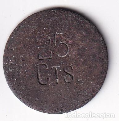 Monedas locales: FICHA DE 25 CENTIMOS SIN IDENTIFICAR - Foto 1