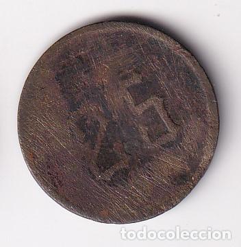 Monedas locales: FICHA DE 25 CENTIMOS DEL A&Ntilde;O 1900 CON INICIALES JV - Foto 2
