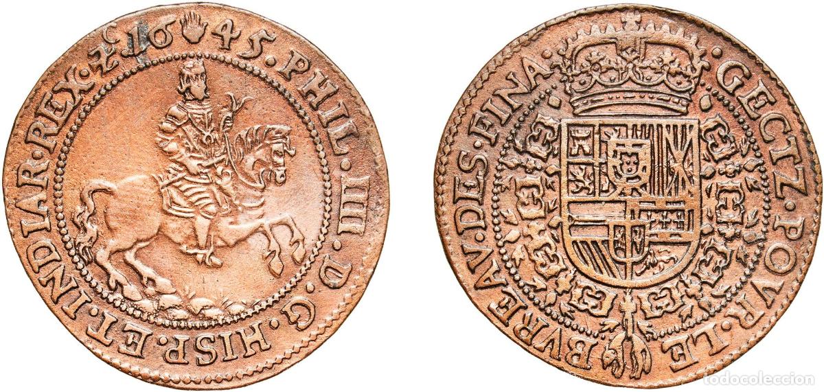 Lokalw&auml;hrung: Spanish Netherlands 1645 Jet&oacute;n / Counter token - Philip IV 5.65g XF
