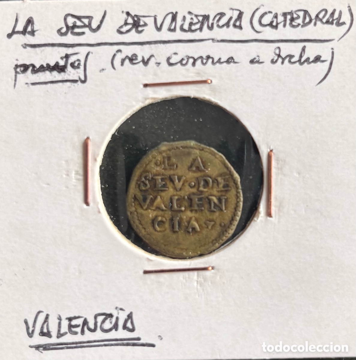 Monete locali: Ficha monetaria. La Seu de Valencia. Puntos y reverso corona a derecha