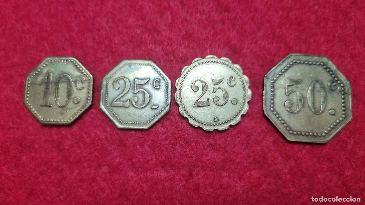 Monete locali: LOTE 4 FICHAS DE CASINO DE TUDELA ??? 1935 ORIGINALES C40