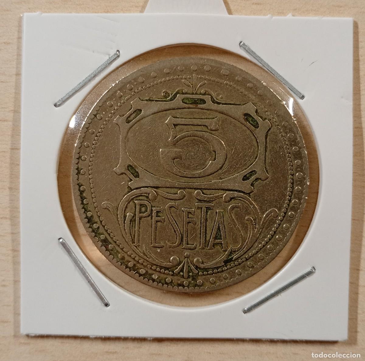 Monete locali: FICHA CASINO O COOPERATIVA, 5 PESETAS, CON F G EN REVERSO, TIPO DURO