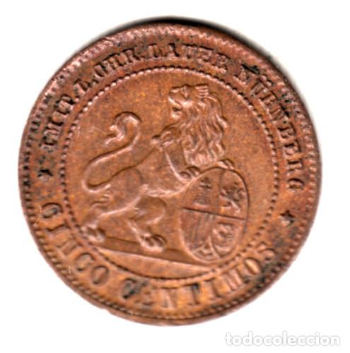 Moedas locais: ESPA&Ntilde;A 5 centimos 1877 N&uuml;rnberg L. Chr. Lauer - miniatura
