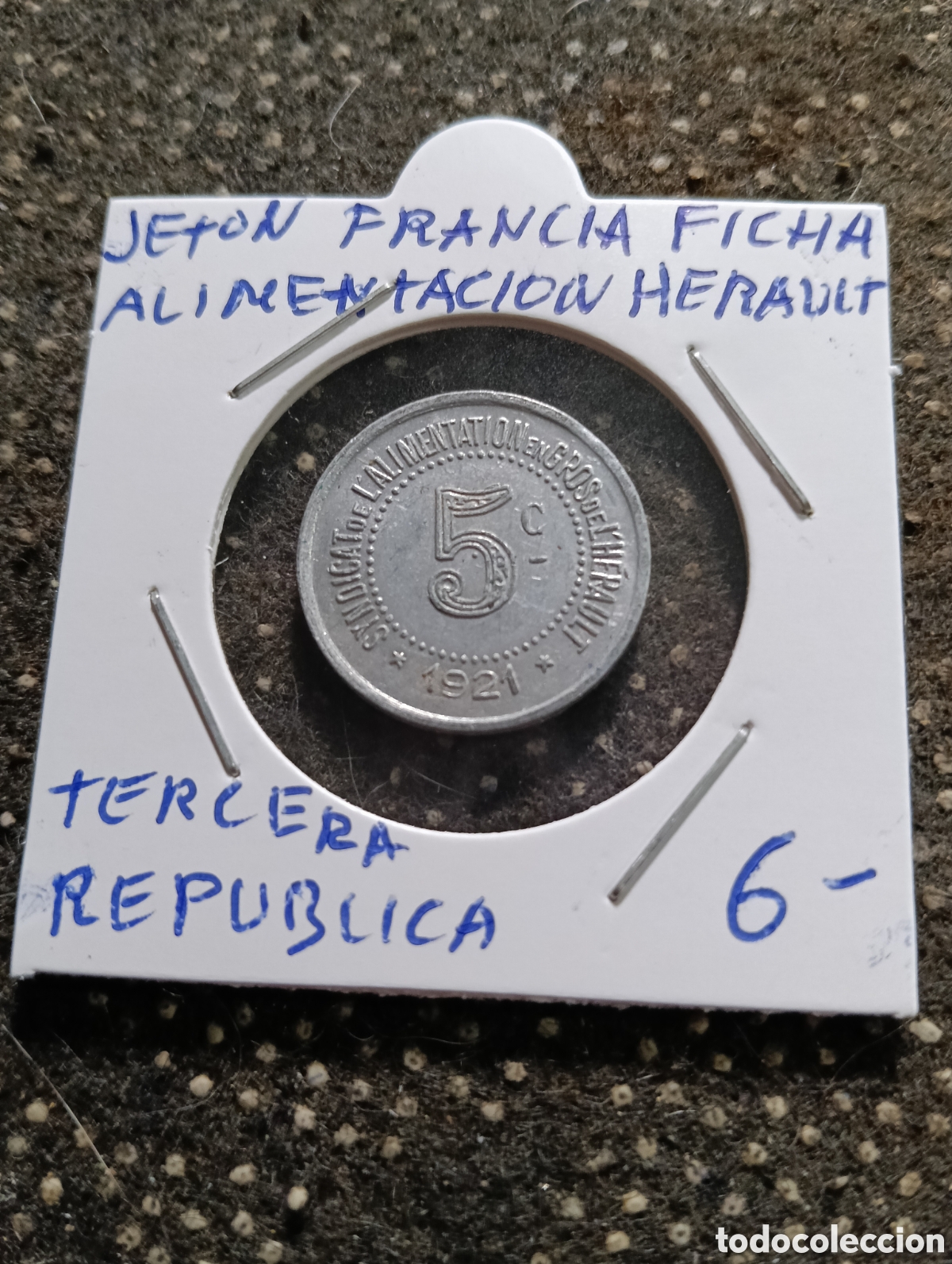 Monedas locales: Token o Jeton Francia fichas alimentaci&oacute;n H&eacute;rault, tercera republica