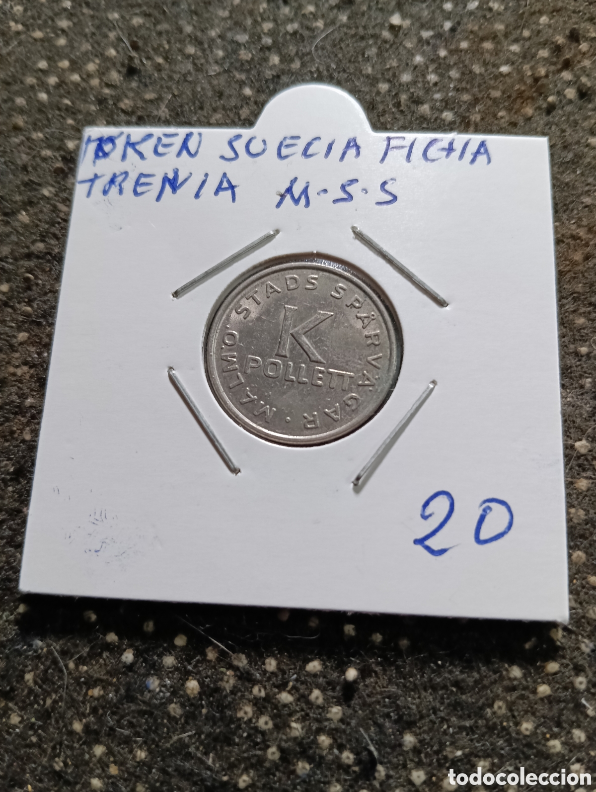 Monedas locales: Token o Jeton Suecia ficha tranv&iacute;a M.S.S.