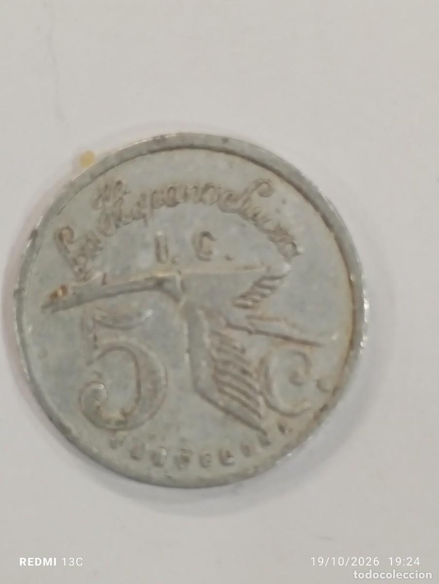 Monedas locales: 5 CENTIMOS - COOPERATIVA LA REGENERADORA VILANOVESA - GUERRA CIVIL - VILLANUEVA Y GELTRU