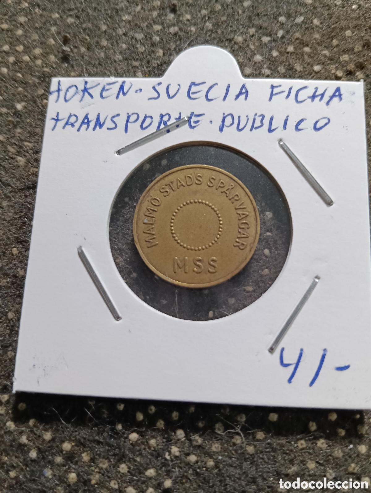 Monedas locales: Token o Jeton Suecia ficha transporte p&uacute;blico