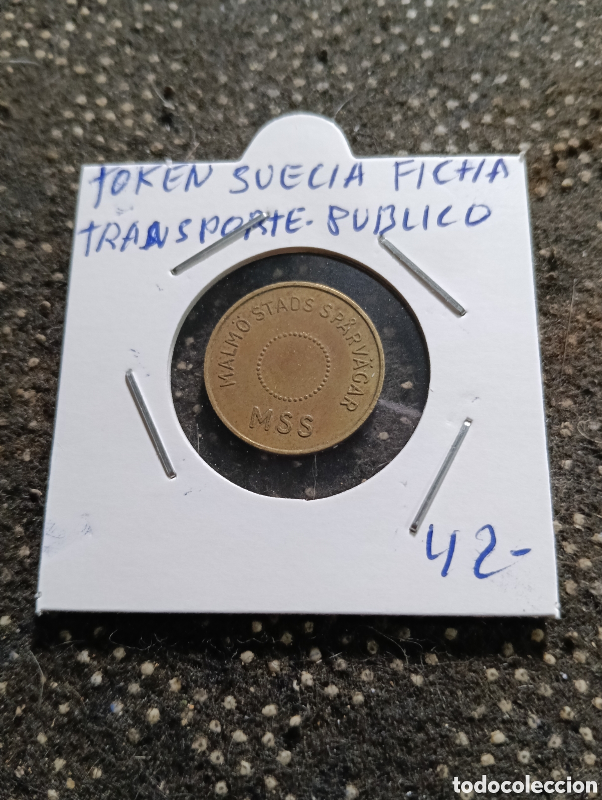 Monedas locales: Token o Jeton Suecia ficha transporte p&uacute;blico