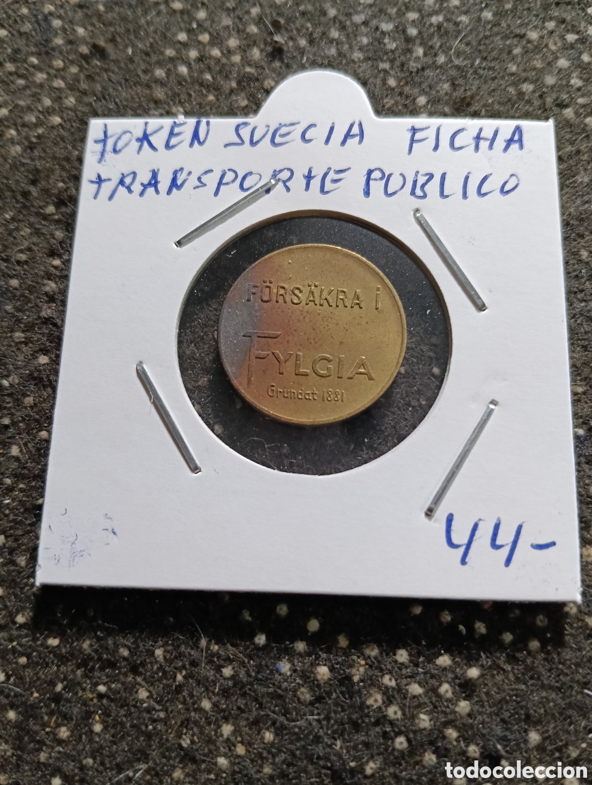 Monedas locales: Token o Jeton Suecia ficha transporte p&uacute;blico