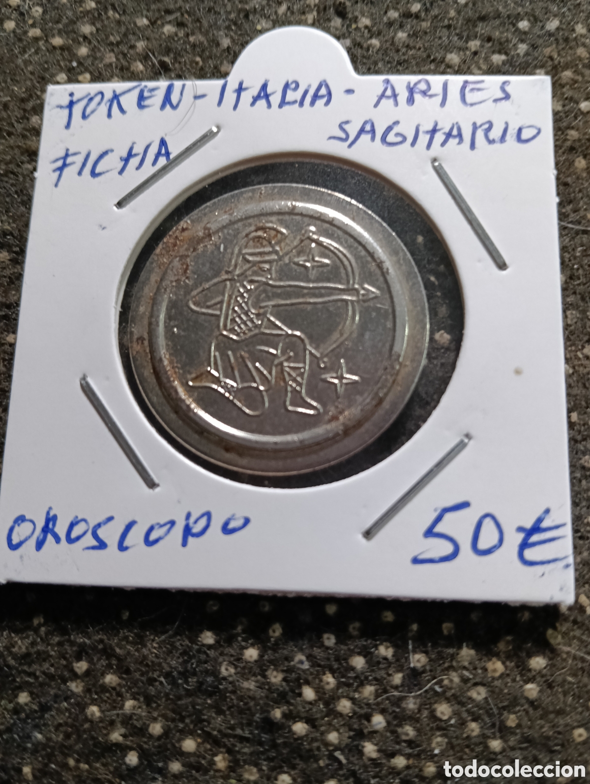Monedas locales: Token o Jeton Italia ficha oroscopo Aries y Sagitario