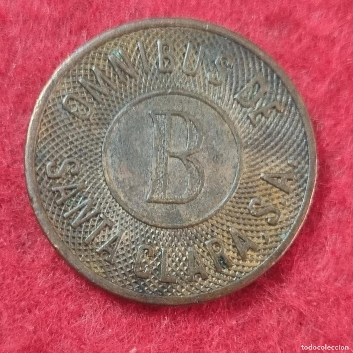 Monedas locales: FICHA TRANSPORTES OMNIBUS DE SANTA CLARA B CUBA ORIGINAL C41F
