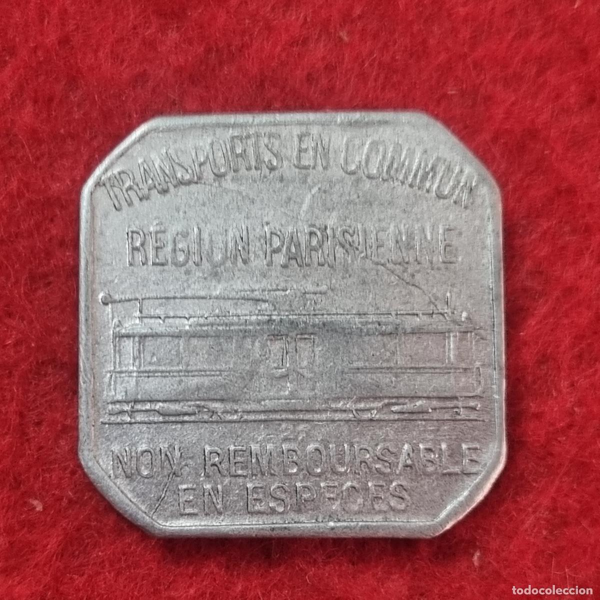 Monedas locales: FICHA TRANSPORTES EN COMUN TRANVIAS DE PARIS FRANCIA 1921 VALOR 25 CENTIMOS ORIGINAL C41F