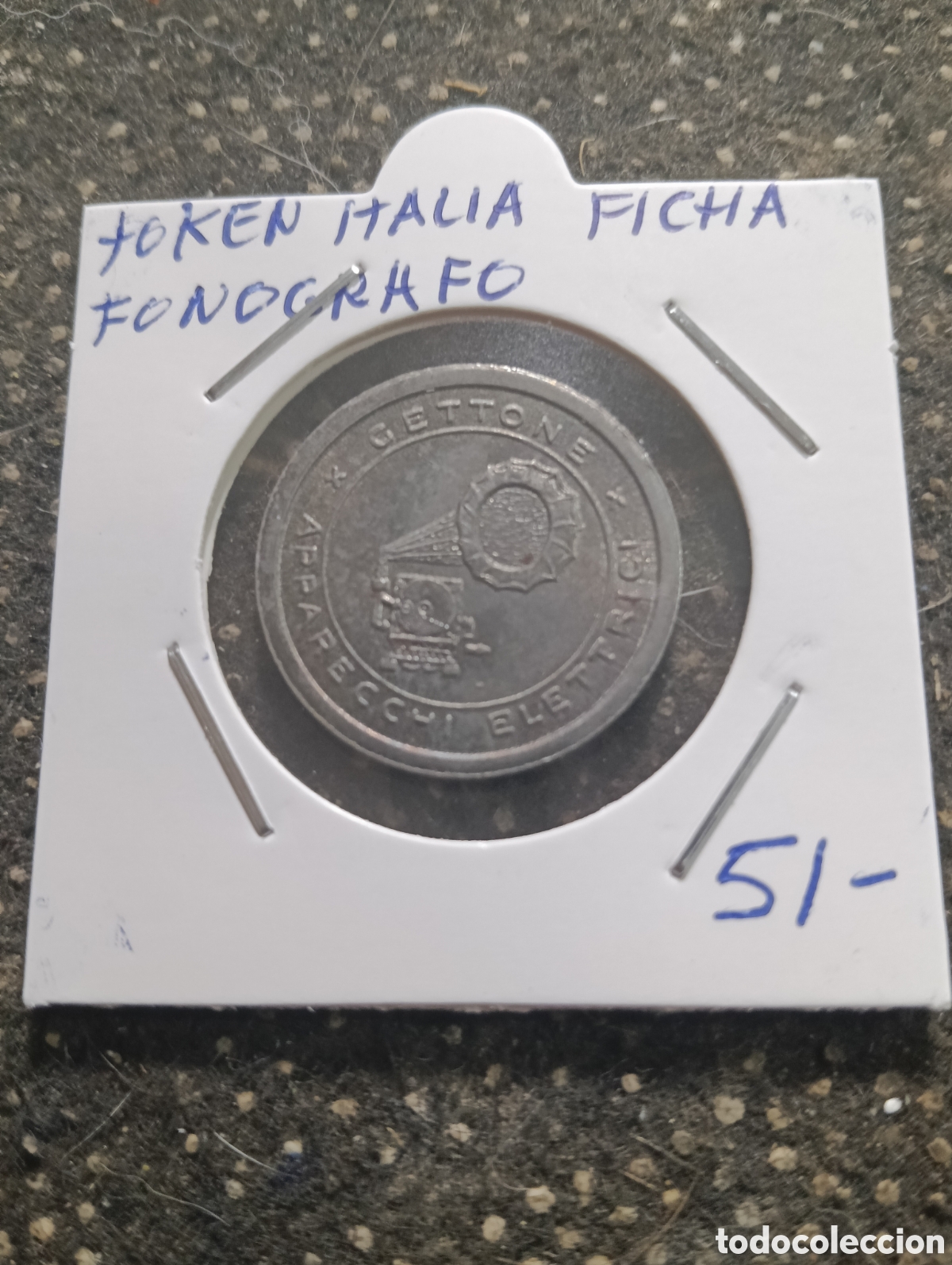 Monedas locales: Token o Jeton Italia ficha Fon&oacute;grafo