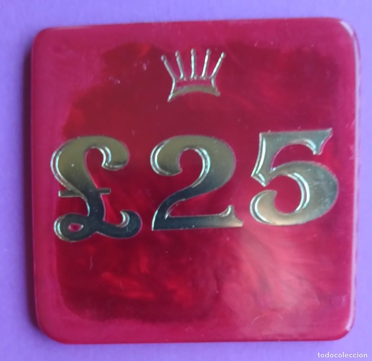 Monedas locales: CASINO SAVOY CLUB,25 LIBRAS* BAQUELITA