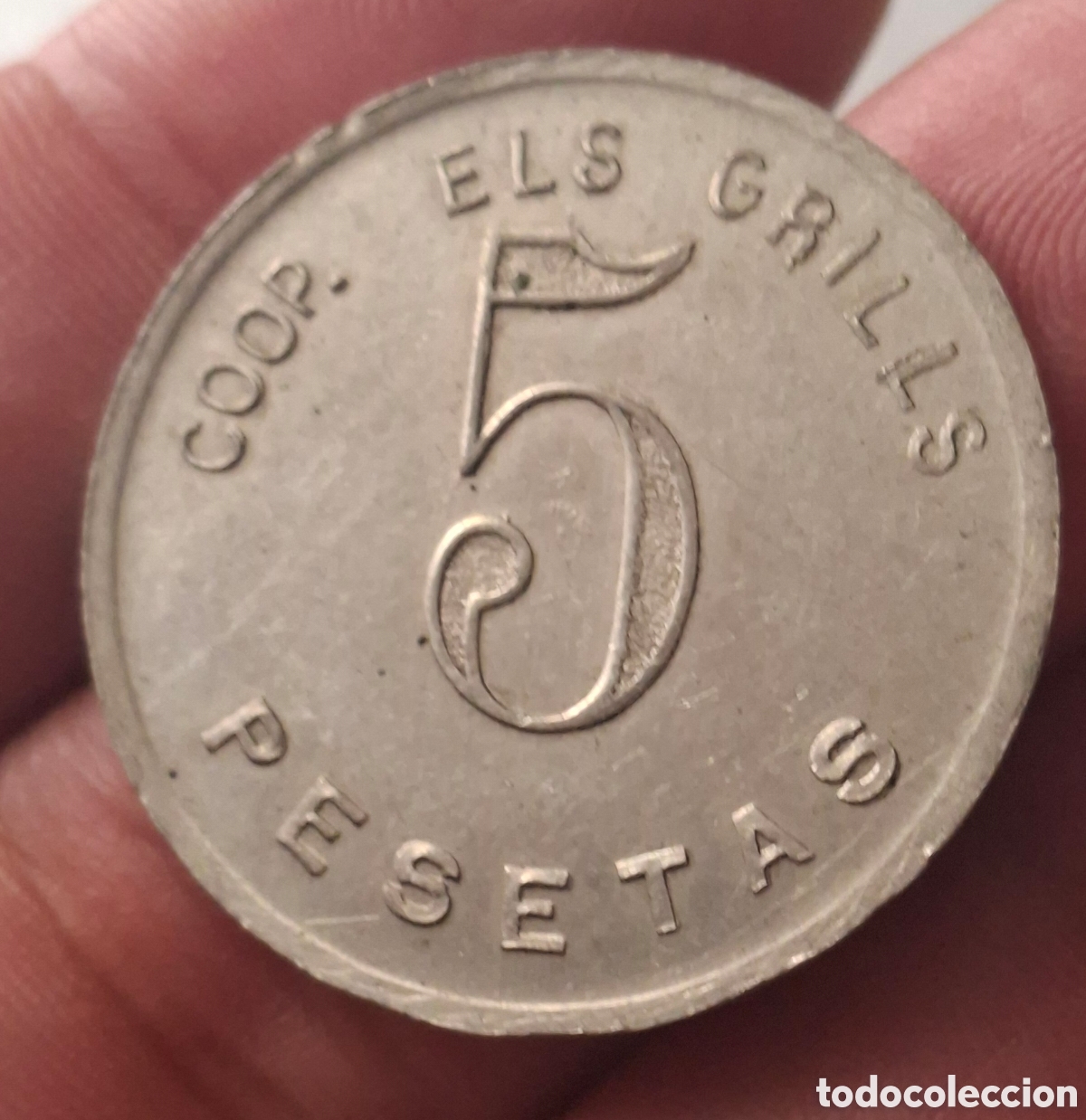 Monedas locales: Ficha cooperativa ElS Grills 5 pesetas