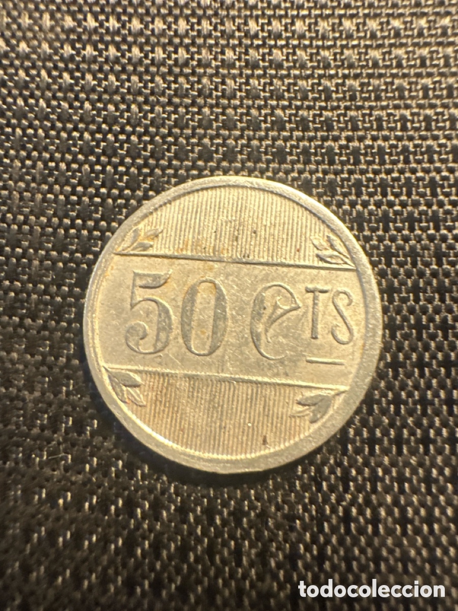 Monedas locales: Ayuntamiento de L'Ametlla del Vall&egrave;s (Barcelona) 50cts