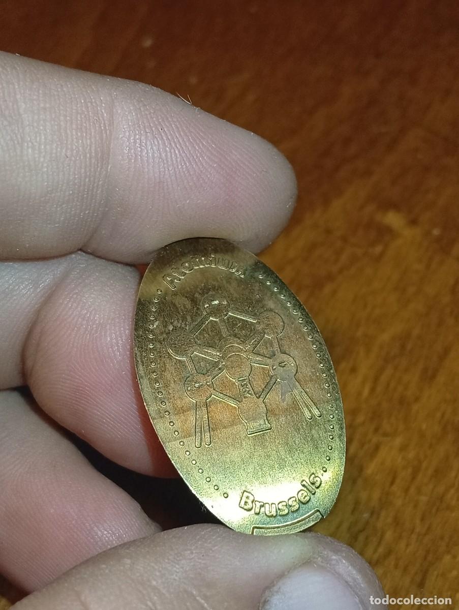 Monedas locales: Dificil moneda elongada Atomium Bruselas Bruxelles 10 centimos