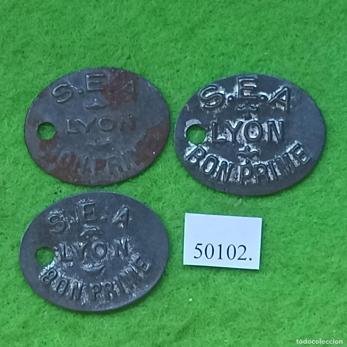 Monedas locales: ficha Francia, lote de 3 variantes , S.E.A. LYON / BON PRIME, Soci&eacute;t&eacute; &Eacute;conomique d'Alimentation
