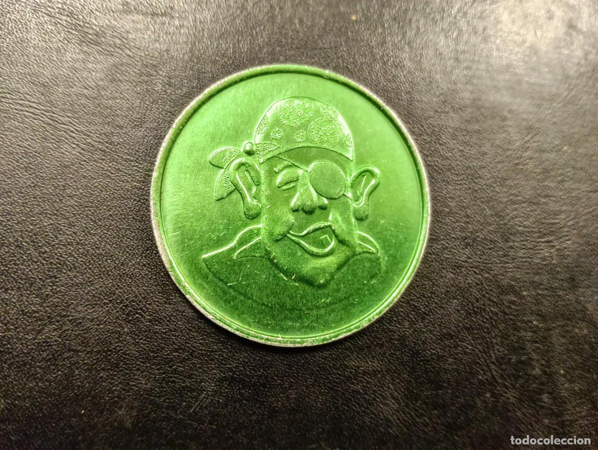 Monedas locales: FICHA MEDALLA TOKEN EN ALUMINIO TINTADO VERDE : FLORIDA POOL PRODUCTS