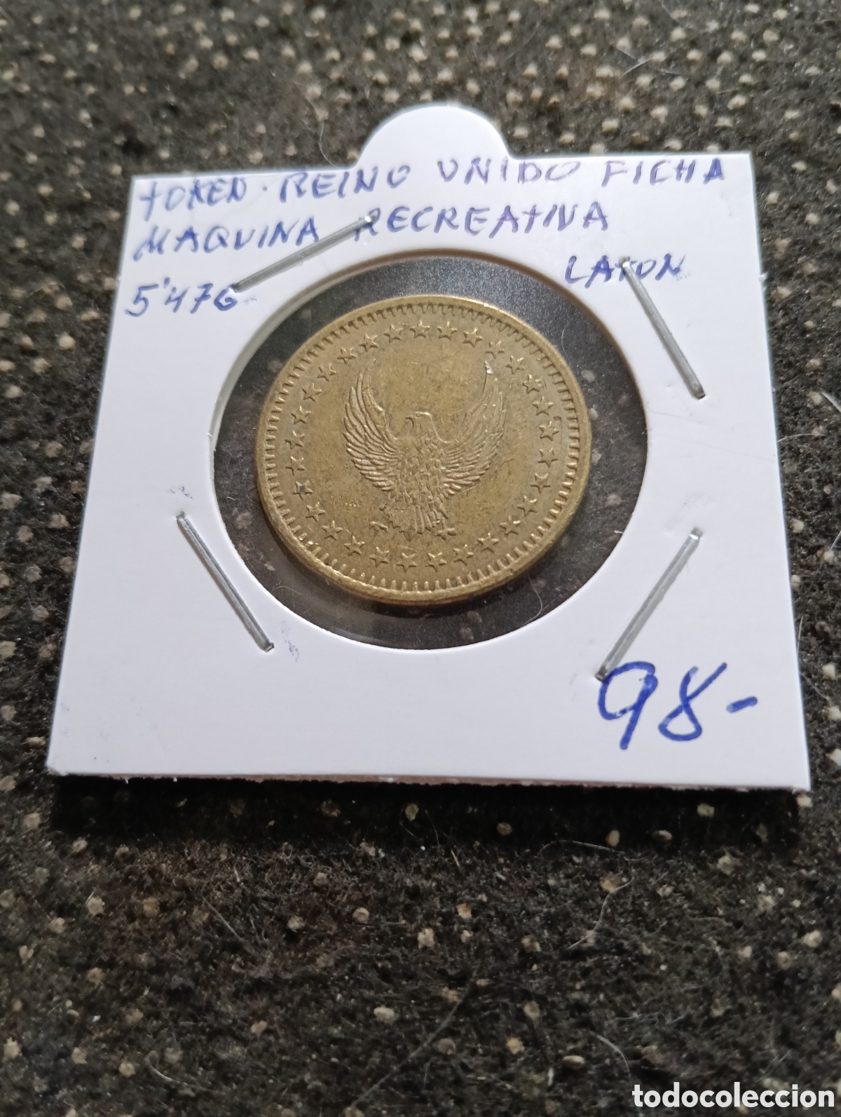 Monedas locales: Token o Jeton Reino Unido ficha m&aacute;quina recreativa