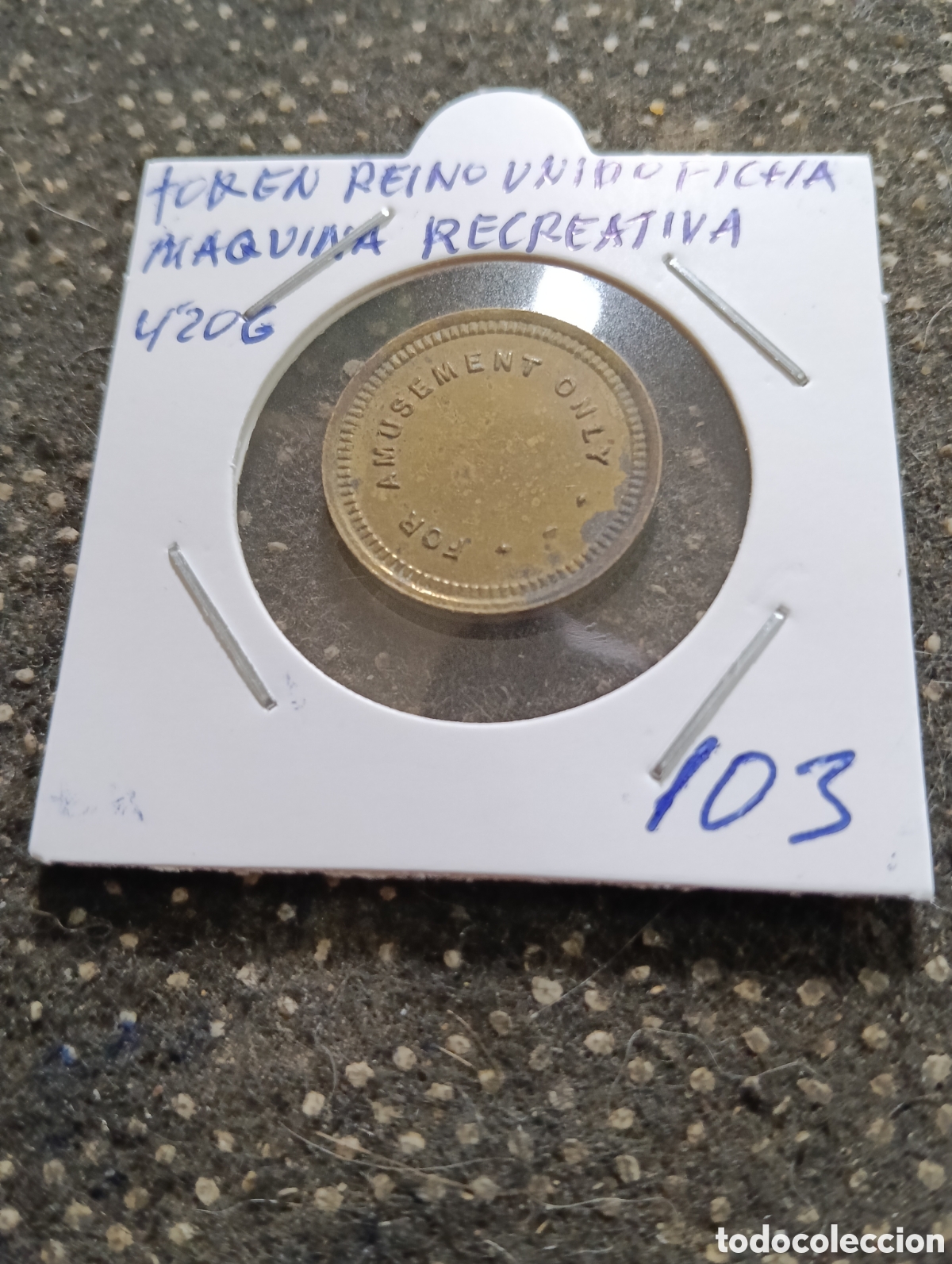 Monedas locales: Token o Jeton Reino Unido ficha m&aacute;quina recreativa