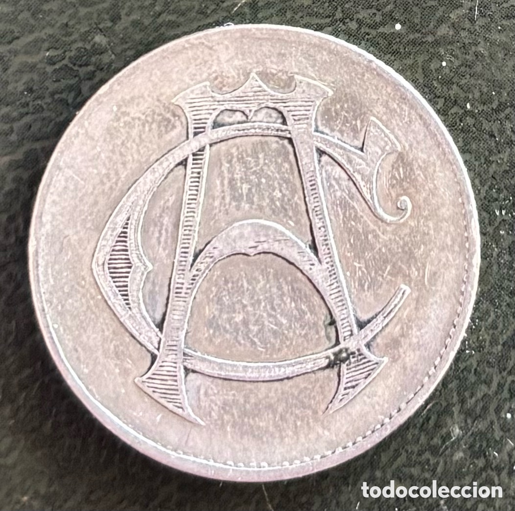 Monedas locales: Ficha monetaria. C&iacute;rculo de la Amistad. Soria. 2 pesetas. Rara