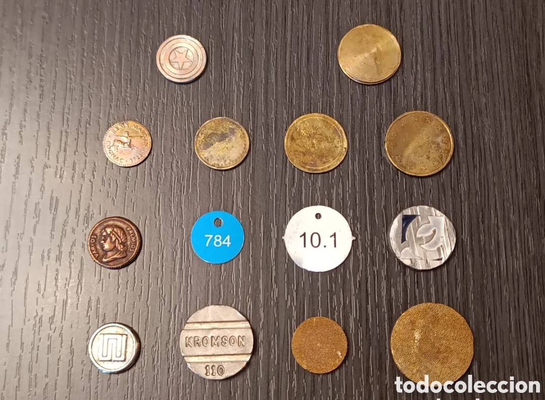 Monedas locales: Lote 14 Antiguos Token - Jetones - Fichas