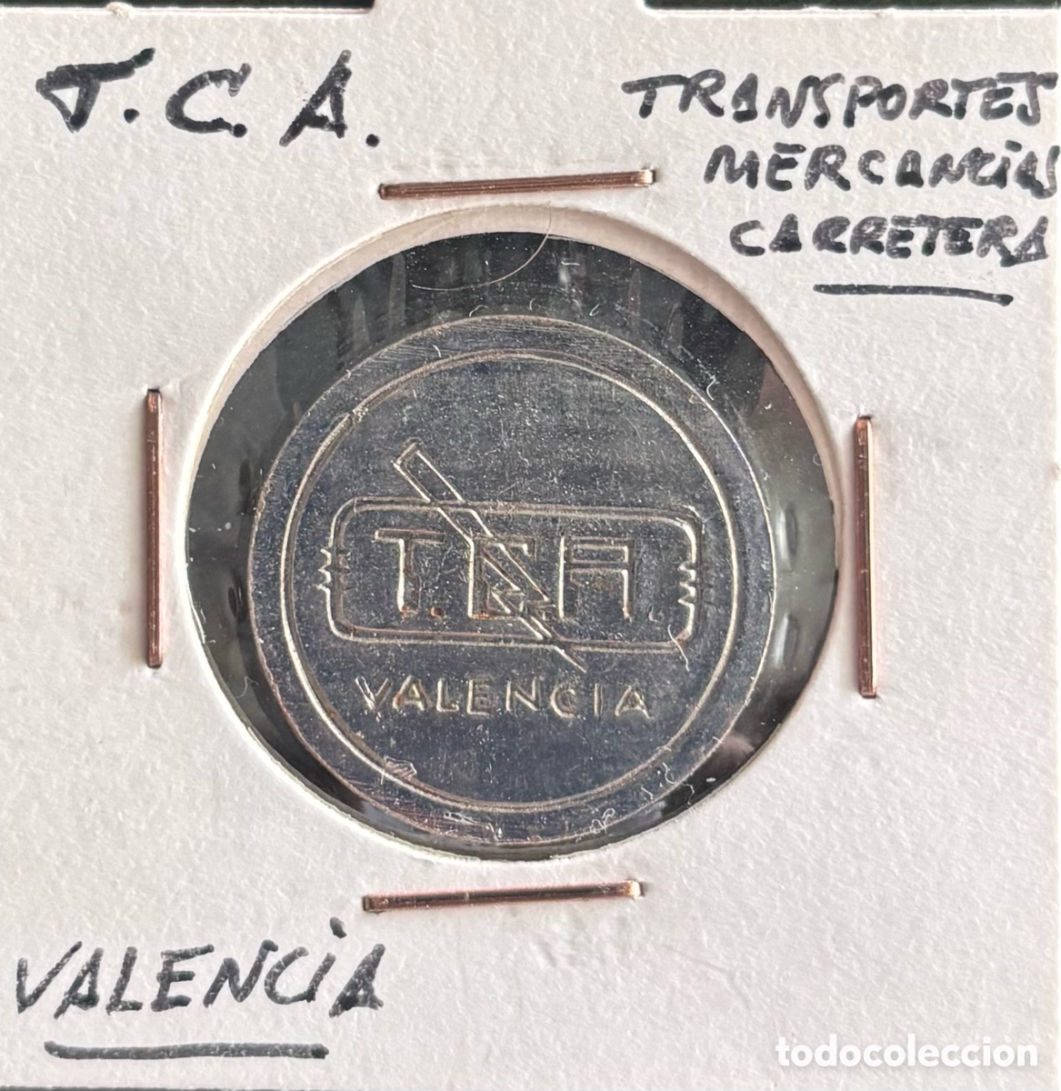 Monedas locales: Ficha monetaria. T. A. C. Transportes. Valencia