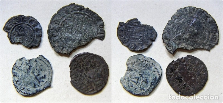 Monedas medievales: Lote de 4 monedas a identificar - Foto 1