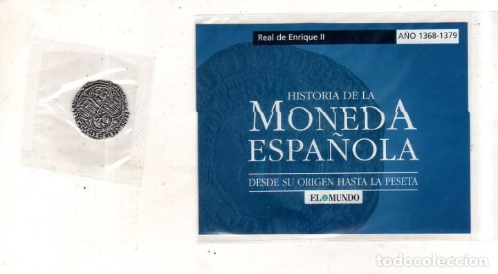 Monedas medievales: HISTORIA DE LA MONEDA ESPAÑOLA. EL MUNDO. REAL DE ENRIQUE II. - Foto 1 - 196598751