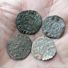 Monedas medievales: LOTE 4 MONEDAS DE VELLÓN MEDIEVALES. Lote 313700453