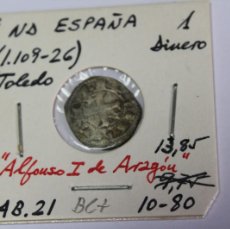 Monedas medievales: 1 DINERO ND DE ALFONSO I DE ARAGÓN ( 1109-1126 ) AB.21 DE TOLEDO EN BC+