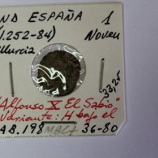 Monedas medievales: MONEDA DE 1 NOVEN ND ALFONSO X EL SABIO ( 1252-1284 ) MURCIA, AB.198 EN MBC+