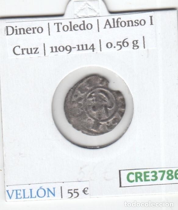 Monedas medievales: CRE3786 MONEDA ESPA&Ntilde;A DINERO ALFONSO I TOLEDO 1104-1134