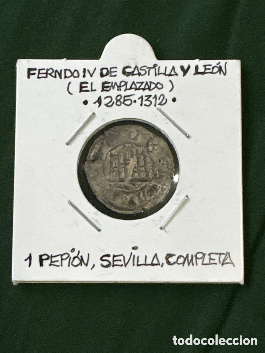 Mittelalterliche M&uuml;nzen: Moneda 1 Pepion, Fernando IV de Castilla y Le&oacute;n (A5)