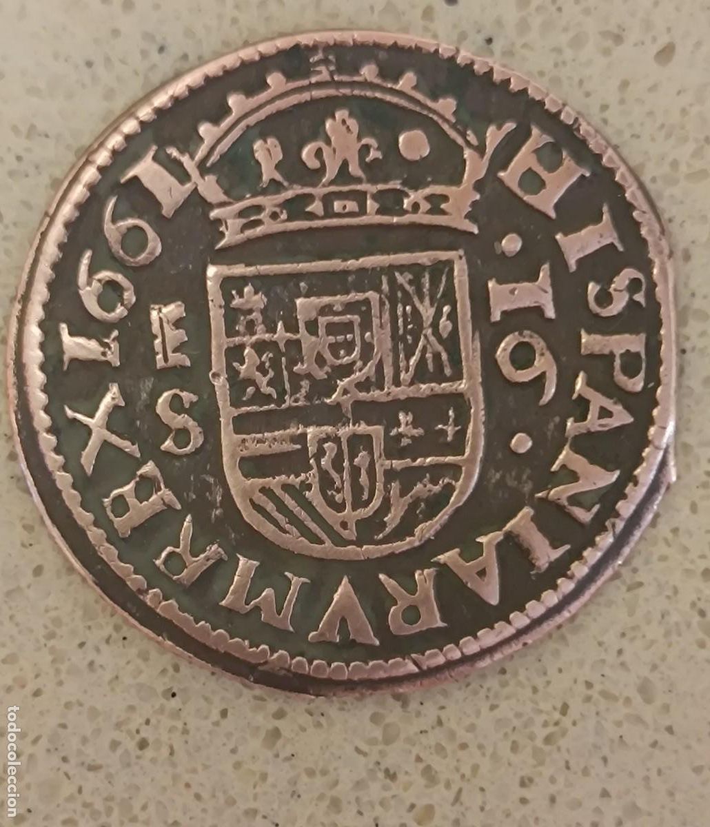 Monete medievali: MONEDA DE 16 MARAVEDIS DE FELIPE IV