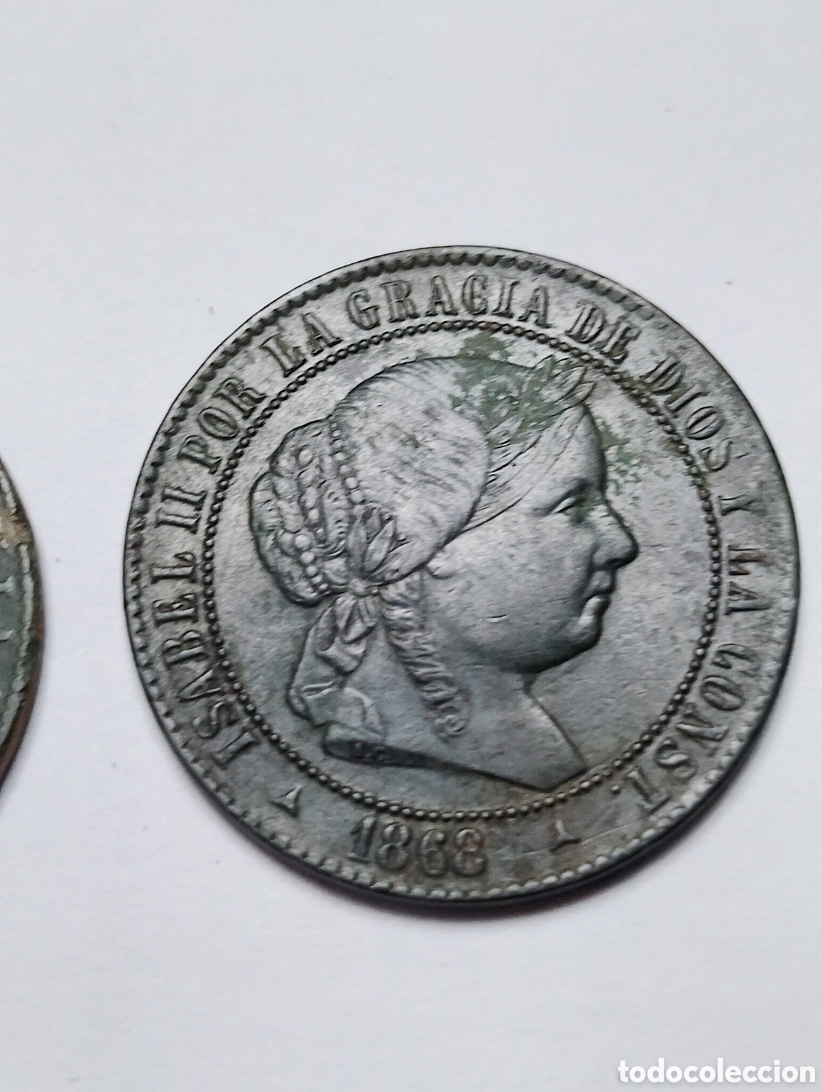 Monedas medievales: 2 monedas de Isabel 2 de 8 maraved&iacute;es de 1867 y 1868