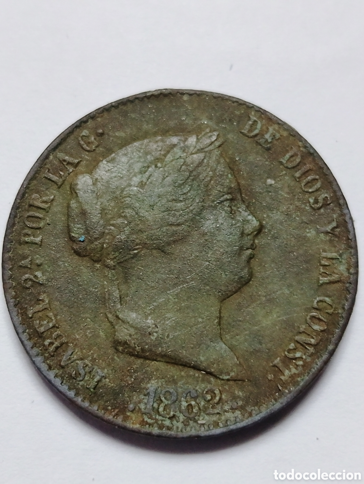Monedas medievales: 2 monedas Isabel 2 de 1862 y 1868 de 25 ctm de real 1/2 ctm de escudo