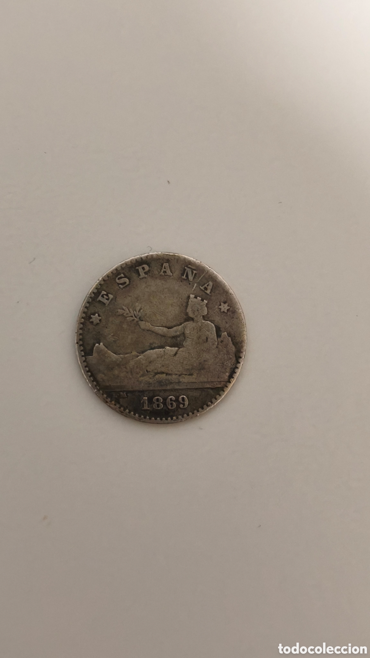 Monedas medievales: Spain 1869 Silver Coin &ndash; 50 C&eacute;ntimos Gobierno Provisional