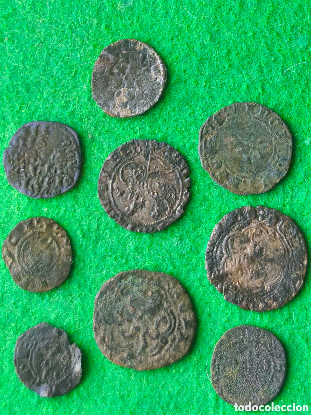 Monedas medievales: Lote medieval monedas varias epocas vell&oacute;n blanca