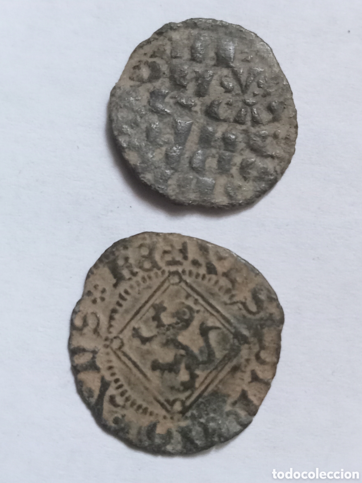 Monedas medievales: ALFONSO X y ENRIQUE IV - SIGLO XIII - 2 DINEROS