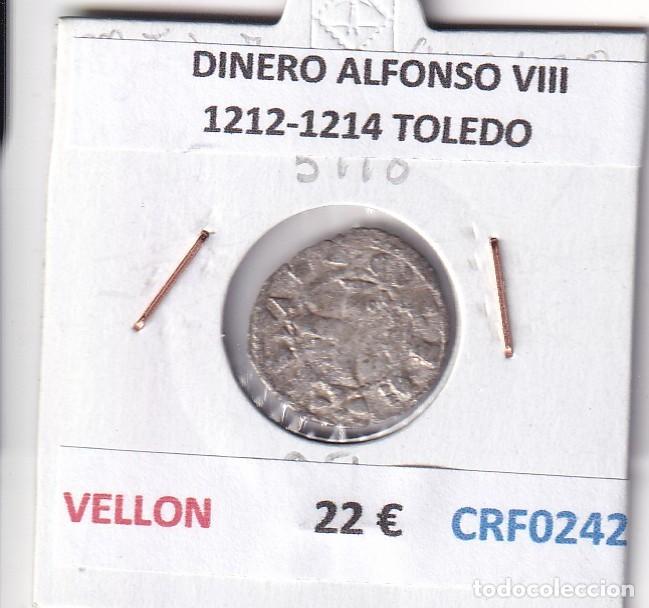Monnaies m&eacute;di&eacute;vales: CRF0242 MONEDA ESPA&Ntilde;A DINERO ALFONSO VIII 1212-1214 TOLEDO VELLON
