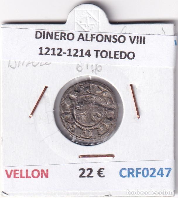 Monnaies m&eacute;di&eacute;vales: CRF0247 MONEDA ESPA&Ntilde;A DINERO ALFONSO VIII 1212-1214 TOLEDO VELLON