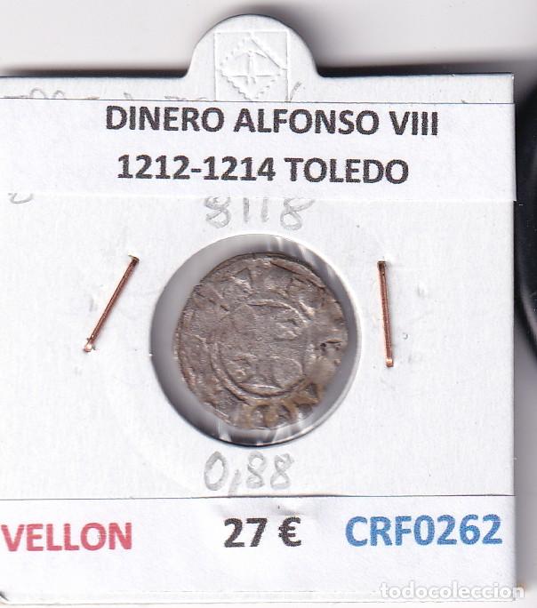 Monedas medievales: CRF0262 MONEDA ESPA&Ntilde;A DINERO ALFONSO VIII 1212-1214 TOLEDO VELLON