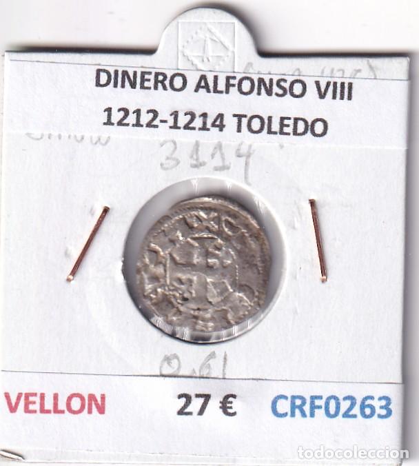 Monedas medievales: CRF0263 MONEDA ESPA&Ntilde;A DINERO ALFONSO VIII 1212-1214 TOLEDO VELLON