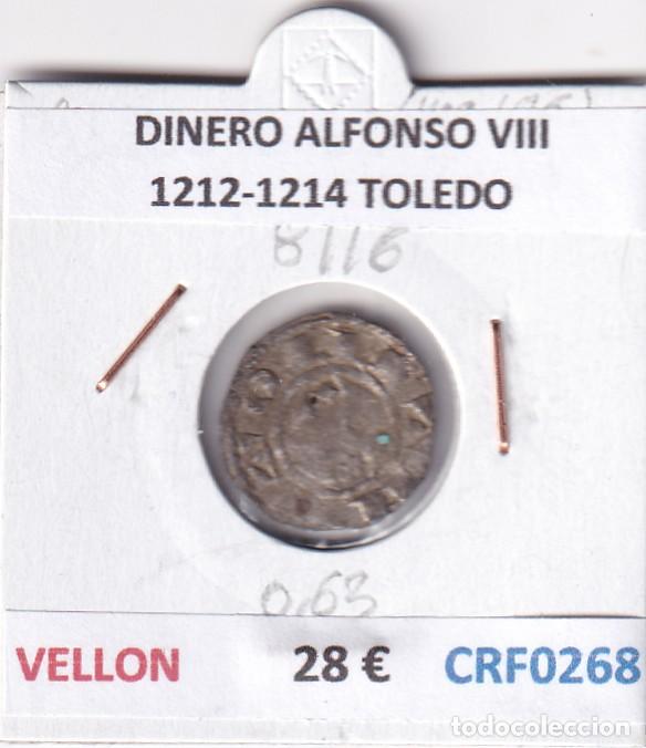 Monedas medievales: CRF0268 MONEDA ESPA&Ntilde;A DINERO ALFONSO VIII 1212-1214 TOLEDO VELLON