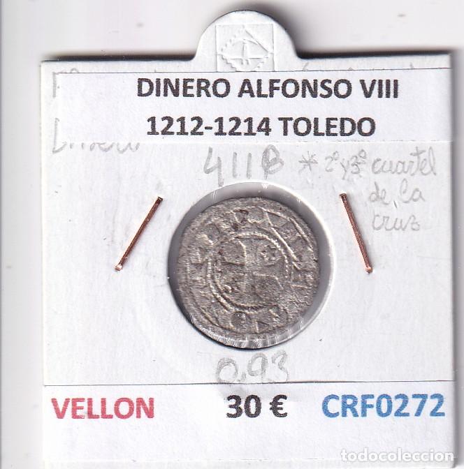 Monedas medievales: CRF0272 MONEDA ESPA&Ntilde;A DINERO ALFONSO VIII 1212-1214 TOLEDO VELLON
